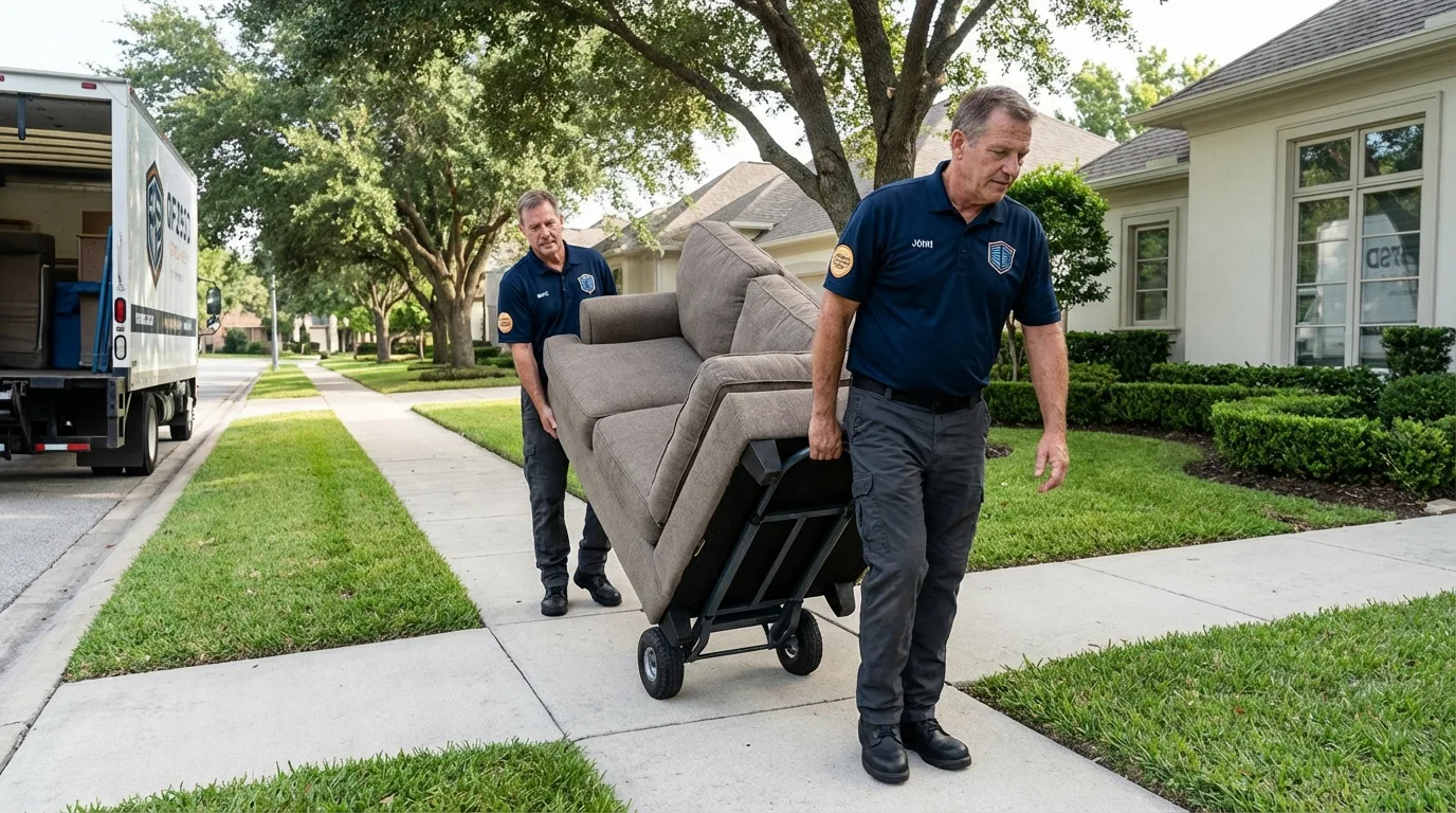 Local residential moving crew loading furniture in Ventnor City, NJ