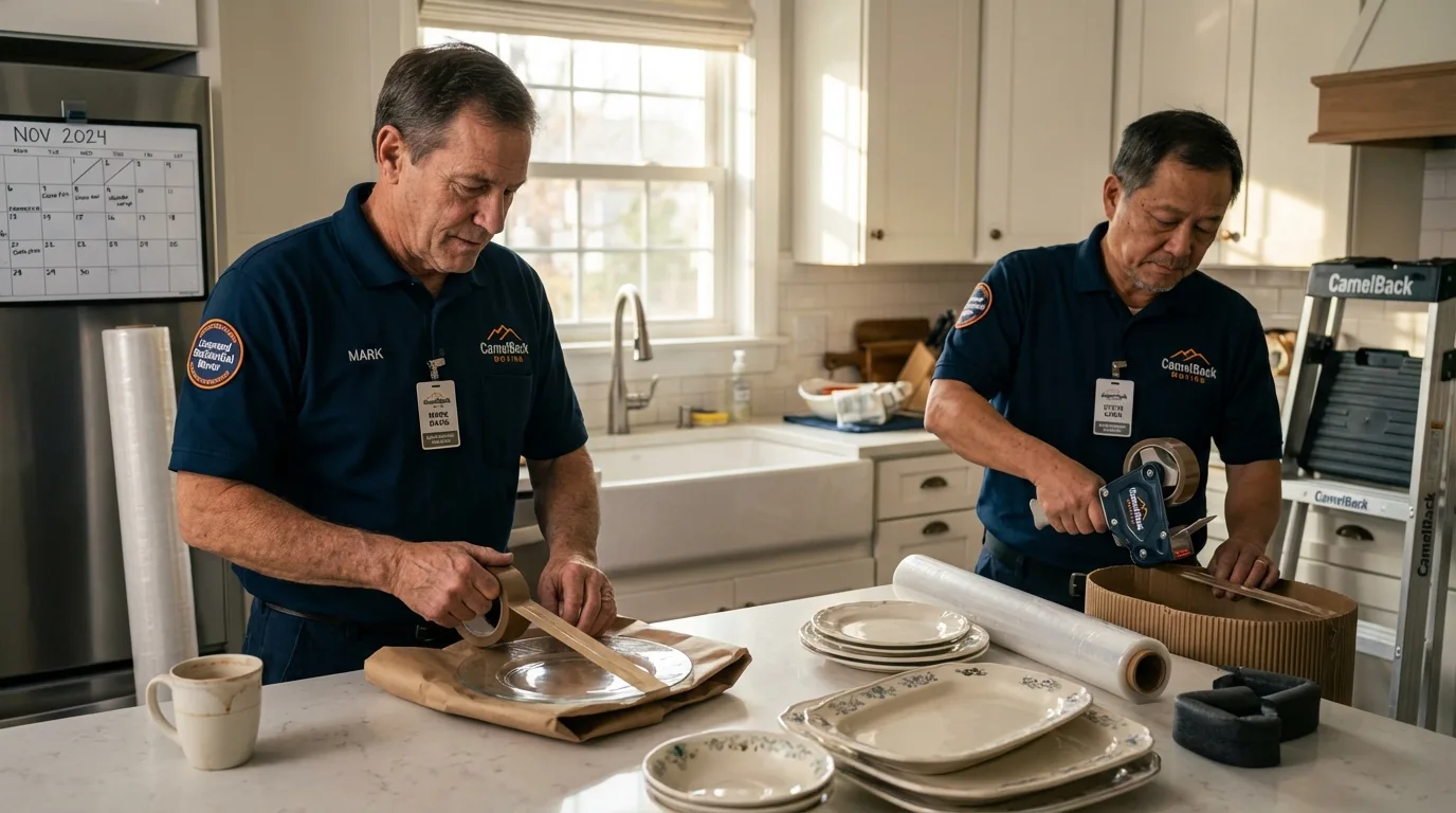 Professional crew packing kitchen dishware in Ventnor City, NJ
