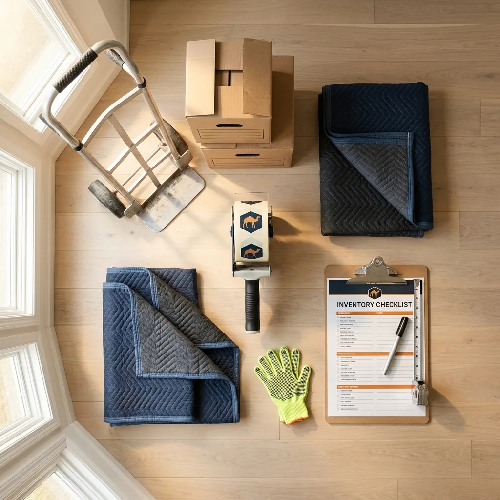 Professional moving supplies and packing materials layout for Ventnor City residential relocations
